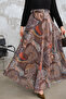 Women's Belted Chiffon Maxi Skirt Oil Green - 3