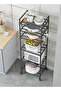 6-Tier Metal Kitchen Storage Rack with Wheels, Rolling Pantry Shelves Organizer - 5