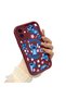 iPhone 12 Compatible Burgundy Silicone Shockproof Stitch Pattern Case with Lens Protection - 3