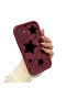 Samsung Galaxy M34 5g Compatible Claret Red Silicone Shockproof Lens Protected Star Pattern Case - 3