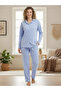Women's Shirt with Collar and Buttons, Fleece 2-Piece Set