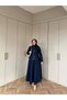 Women's Double Button Detailed Stylish Denim Skirt Suit - 5