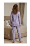 Women's Shirt with Collar and Buttons, Fleece 2-Piece Set - 2