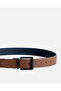 Men Brown And Navy Belt With Twist Buckle