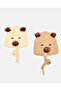 Boys Beige And Brown Bear Knitted Caps Set (Pack Of 2)