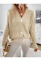 Buttoned V-Neck Women's Knitwear Cardigan