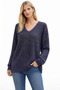 Park Moda Women's Silvery V-Neck Angora Italian Sweater - 4