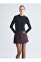Alita City with a Difference in Color, Lcw Vision Brown Polyviscon Plain Mini Women's Shorts Skirt - 2