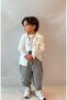 Trench Jacket and Striped Pants Set - 3