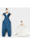 Girls' 1-4 Years Old Shirt with Embroidered Salopet - 3