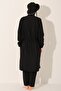 Oversize Long Hijab Swimsuit with Pile Trim Hat - Alf26521 - 3