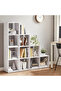 VASAGLE 10 Cube Wooden Storage Unit with Staircase Design - Freestanding Bookcase - White - 2