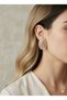 Women's Gold Color Oval Colorful Stone Big Model 316L Stainless Steel Earrings - 3