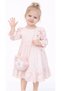 Girl's Lace-Up Balloon Sleeve Model, Elastic Ankles, Powder Color Midi Dress with Plush Bag - 2