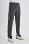 Anthracite Men's Sweatpants with Zipper and Three Pockets, Comfortable Fit, Classic Leg - 3