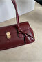 Women's Hand and Shoulder Bag Claret Red - 3