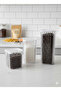 3-Piece 0.8 Lt, 1.2 Lt and 1.7 Lt Bead Patterned Acrylic (Plastic) Tea/Sugar/Coffee Storage Container Set