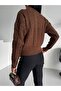 Hair Braid Pattern Medium Length Crew Neck Women's Knitwear Sweater - 2