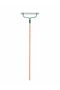 Garden Rake Outdoor - Metal Garden Leaf Rake with Long Wooden Stick for Gardening Tools