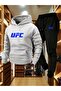 Unisex Ufc Printed Hooded Oversize Top and Bottom Set