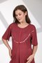 Maternity and Pregnancy 3-Piece Pajama Set - with Robe, Adjustable Waist, Easy Breastfeeding, Burgundy Set - 7