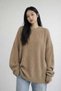 Women's Biscuit Crew Neck Long Sleeve Off Shoulder Oversize Thessaloniki Knitwear Sweater - 6