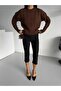 Hair Braid Pattern Medium Length Crew Neck Women's Knitwear Sweater - 3