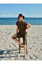 26713 Women's Short Sleeve Semi-Closed Swimsuit