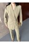 Women's Button-Detail Jacket and Pants Fabric Suit - 2