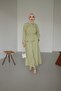 Women's Hijab Suit with Ribbon Detail on the Front and Gathered Skirt - 7