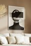 Wooden Framed Monochrome Series Hidden Face Painting, Living Room, Home, Office Wall Decoration - 4