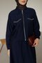Women's Front Pocket Stone Detailed Zippered Skirt Hijab Set - 6