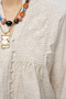Women's Scallop Embroidered V-Neck Natur Blouse - 2
