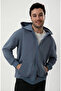 Zippered Organic Cotton Charcoal Color Men's Sweatshirt