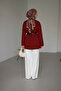 Women's Hijab Jacket with Button Detail on the Front and Belt - 4