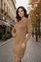 Women's Knitwear Camel Dress Openwork Detailed Boat Neck Long Sleeve Lace Patterned Soft Stylish Casual - 5