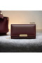 Ezzybliss Women's Burgundy Faux Leather Multi-Compartment Stylish Design Wallet Card Holder