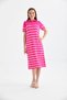 Women's Polo Collar Striped Maxi Length Knitwear Dress 10027 - 2