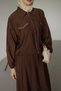 Women's Front Pocket Stone Detailed Zippered Skirt Hijab Set - 7