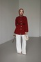 Women's Hijab Jacket with Button Detail on the Front and Belt - 6