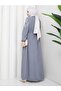 embroidered detailed crepe modest dress - 3