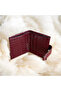 Ezzybliss Women's Burgundy Shiny Faux Leather Crocodile Pattern Snap Fastener Card Holder-Wallet - 2