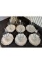 ZOE Genuine Silver & Rose-Framed Porcelain Tea Set 18 Pieces - 6 Plates 6 Cups - 6 Spoons Tea Set - 2