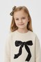 Girl's Dress Bowknot Printed Cream Sweatshirt Dress Long Sleeve Casual and Special Occasion - 5