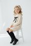 Girl's Dress Bowknot Printed Cream Sweatshirt Dress Long Sleeve Casual and Special Occasion - 4