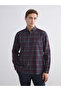 Esvab • Modern & Distinctive Standart Fit Long Sleeve Checkered Embroidered Men's Shirt
