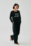 Women's Black 777 Manifest Oversize 2 Thread Tracksuit Home Wear Set
