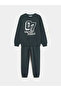 Lcw Kids Anthracite Crew Neck Printed Boys' Tracksuit Set