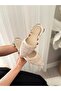Women's Tena Open Back Pointed Toe Daily Ballerinas Cream 2 Beige - 2