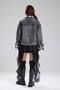 Women's Oversized Design Denim Jacket with Plaid Fabric Detail - 5